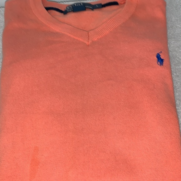 Polo by Ralph Lauren size large, 100%, cotton, V Neck men’s sweater, pink - Picture 12 of 12